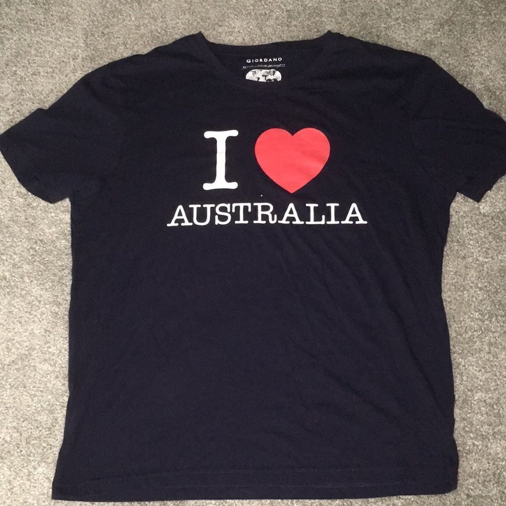 I ❤️ love Australia black Giordano T Shirt